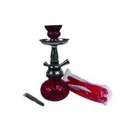 Badshah Pineapple 1 Hose Hookah, Red, 10 in