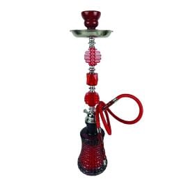 Badshah Platinum Hurricane 1 Hose Hookah, Red