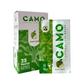Camo Hemp Wraps- 5PK (25CT), Green Apple