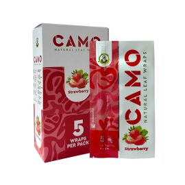 Camo Hemp Wraps- 5PK (25CT), Strawberry