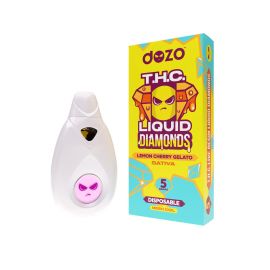 dozo THC-A Liquid Diamonds Disposable (5CT), Lemon Cherry Gelato (Sativa), 5G