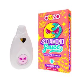 dozo THCA Diamond Sauce Live Rosin Disposable (5CT), Papaya Punch, 5G