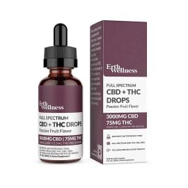 Erth Wellness Full Spectrum CBD + THC Drops, Passion Fruit, 3000 mg