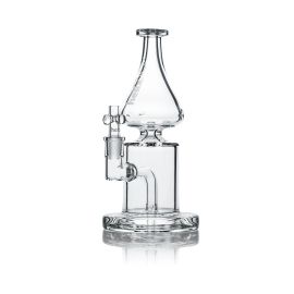 GRAV Helix Straight Base With Fixed Downstem Water Pipe, Clear