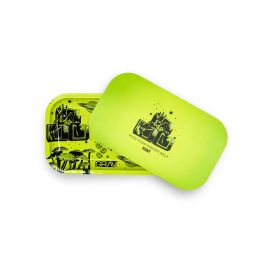 GRAV Metal Rolling Tray With Magnetic Lid, Neon Yellow