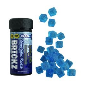 Hidden Hills Brickz Heady Blend Gummies- 30PK, Sour Blue Razz, 15000 mg