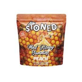 STONED Mad Honey Infused Gummies- 10PK, Peach Rings, 10000 mg