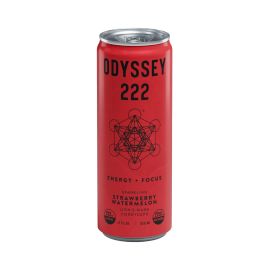 ODYSSEY 222 Sparkling Energy Mushroom Elixir, Strawberry Watermelon, 222 MG Caffine 2750MG Mushroom