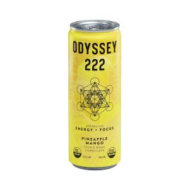 ODYSSEY 222 Sparkling Energy Mushroom Elixir, Pineapple Mango, 222MG Caffine 2750MG Mushrooms