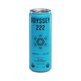 ODYSSEY 222 Sparkling Energy Mushroom Elixir, Blue Raspberry, 222MG Caffine 2750MG Mushrooms