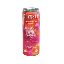 ODYSSEY Core Sparkling Energy Mushroom Elixir, Passion Fruit Orange Guava, 85MG Caffine 2750MG Mushrooms