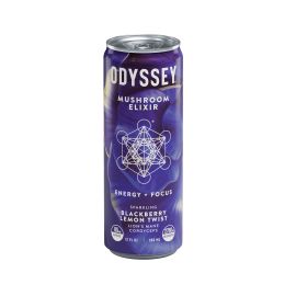 ODYSSEY Core Sparkling Energy Mushroom Elixir, Blackberry Lemon Twist, 85MG Caffine 2750MG Mushrooms