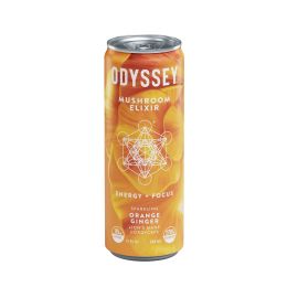 ODYSSEY Core Sparkling Energy Mushroom Elixir, Orange Ginger, 85MG Caffine 2750MG Mushrooms