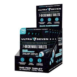 Ultra Seven 7-OH Kratom Chewable Tablets- 10PK (6CT), Blue Raspberry, 70 mg