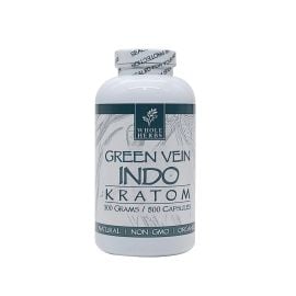 Whole Herbs Kratom Capsules, Green Vein Indo, 500PK