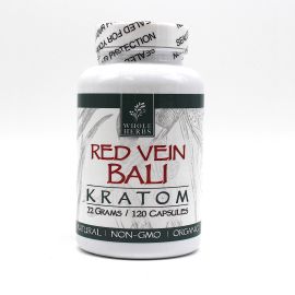 Whole Herbs Kratom Capsules, Red Vein Bali, 120PK