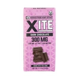 XITE Edibles D9 + CBD Infused Chocolate Bar, Dark Chocolate, 300 mg