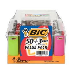 BIC 50+3 Lighters (53CT)