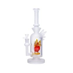 Cheech Crystal Stacked Water Pipe, Clear/Red/Yellow, 12 in