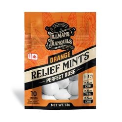 Tillman's Tranquils Relief 1:1:1 CBD + CBG + D9 Mints- 10PK, Orange, 75 mg