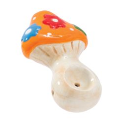 Wacky Bowlz Flower Mushroom Ceramic Pipe, 3.5"